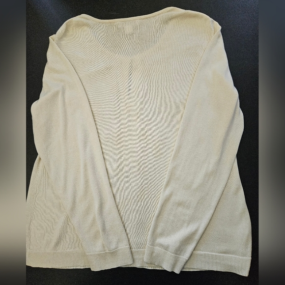 Coldwater Creek Silk Blend Cream Hook Closing Cardigan - Size XL - EUC - Picture 10 of 11